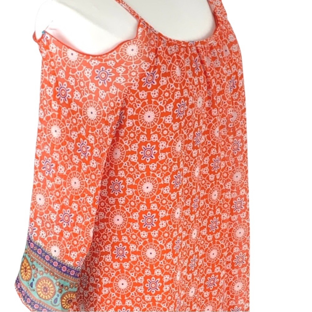 GB Girl Orange Lightweight Geometric Cold Shoulder Dress Youth size X-Large - Picture 4 of 15